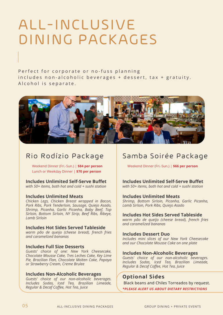 Page 5 - All-Inclusive Dining Packages