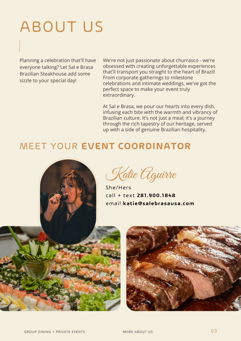 2025 Sal e Brasa Private Dining Menu